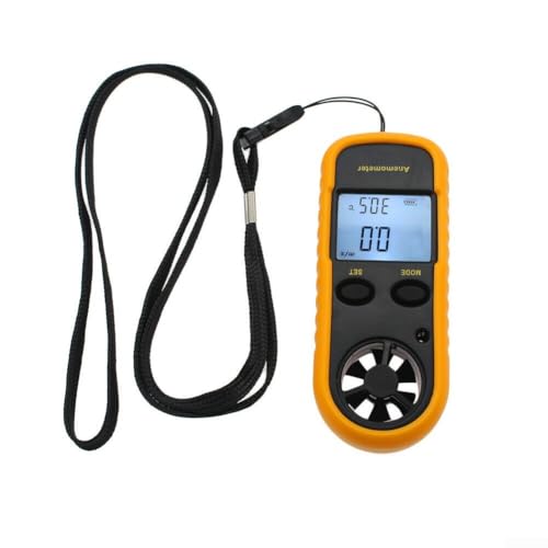 Sumsoctober Anémomètre numérique professionnel LCD avec jauge de température, compteur de vitesse du vent portable pour activités de plein air