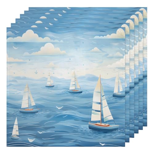 Servilletas de tela multicolor cuadradas juego x6 50.5x50.5 cm miniatura 1