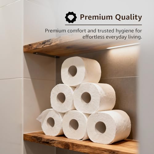 Image of Amazon brand- Amazon Basics 3 ply Toilet tissue Paper Roll 1260 pulls | 140 pulls x 9 Rolls| Soft & Gentle| Chemical-Free