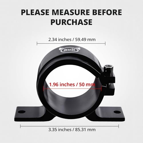 Image of EVIL ENERGY 50mm Fuel Filter Mounting Bracket, Fuel Pump Clamp Holder Black (Pack of 2)