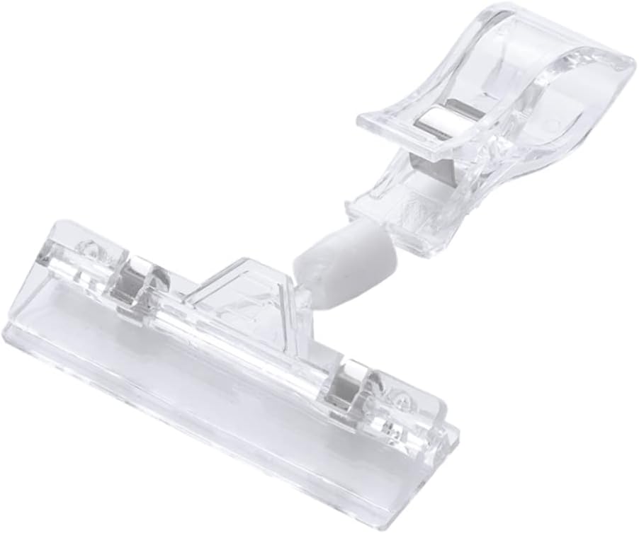 25Pcs Transparent Shelf Clamp Clips Double Headed Rack Clips for Retail Display Easy to Use Holders for Supermarkets and Shops