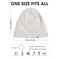 Justrideon 2 Pack Slouchy Beanie for Men & Women, Bald Skull Cap Chemo Cap for Men Soft Comfortable Lightweight for Sleep Fitness Running Hiking Workout Daily Casual Gray White — image 9
