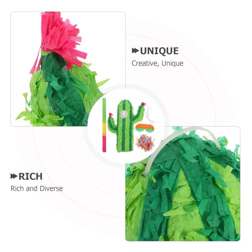 Piñata cactus réutilisable Healvian en papier multicolore - 3