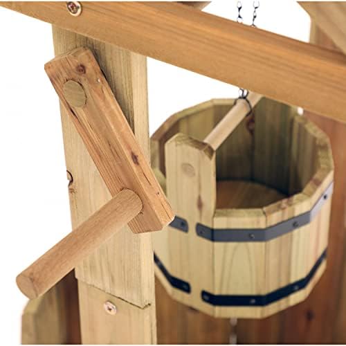 Oypla Garden Wooden Wishing Well Flower Planter Ornamental Plant Pot