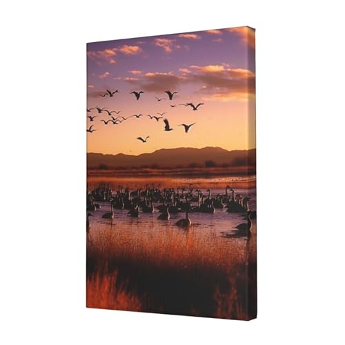 Impression sur toile Bosque Del Apache UNIOND déco murale salon chambre bureau 45x30cm