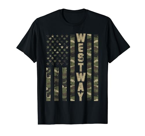 Westway United States Camouflage vieilli avec drapeau américain T-Shirt