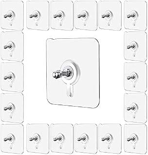 FVIZAL 20 Pcs Self Adhesive Hanging Nails, Seamless Screw, Wall-Mounted Screw Hook Punch-Free Seamless Screw Waterproof Wall Hook for Kitchen Bathroom, Nail Free Stickers, No-Trace No Drilling