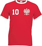 Youth Designz Herren T-Shirt Trikot Polen mit Wunschname + Nummer - Rot L