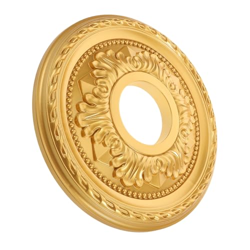 Medallón de techo dorado para lámparas cubierta decorativa yeso redonda Beaupretty