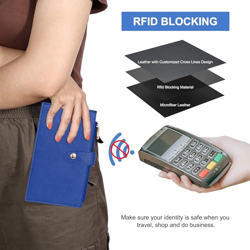 Travelambo RFID Wallet Women Large Size Bifold Multi Card Wallet Case with Zipper Pocke Credit Card Holder for Women - Thumbnail 4