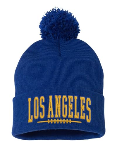 Xtreme Apparrel Los Angeles Beanie Adult Winter Cap for Football Fans (Royal Blue Beanie One Size)