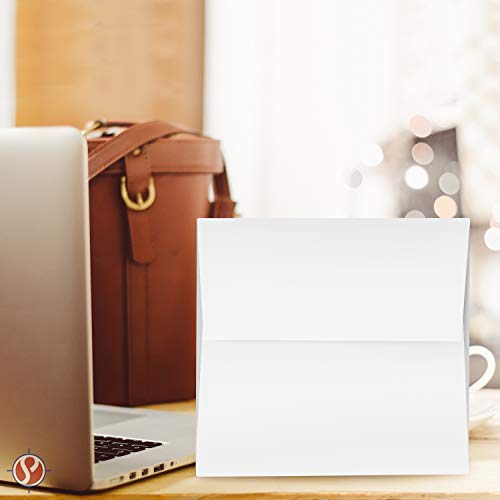 5.5 X 5.5” Square White Envelopes – Perfect For Enclosing Holiday Greeting, Party And Invitation Cards | Made From Durable 70Lb White Wove Paper | 50 Per Pack #TOP3