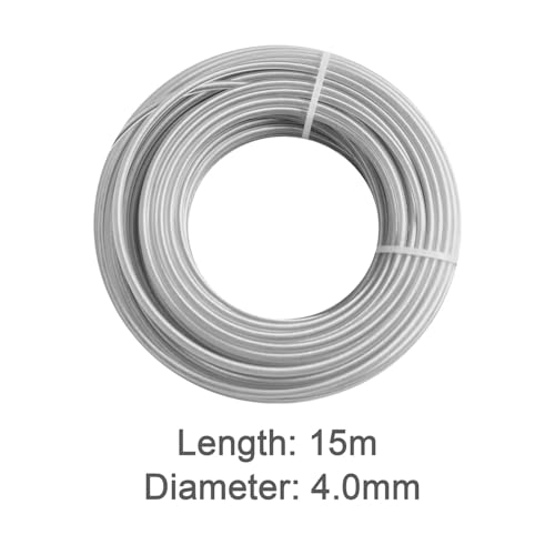 Fil d'acier 4mm pour tête de tondeuse à gazon et débroussailleuse robuste de 15m