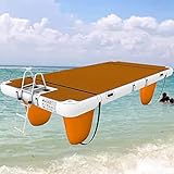 Plataforma De Pesca De Agua Grande, Plataforma Flotante De Muelle Inflable Flotante, Muelle Inflable De Agua, Colchoneta Flotante Inflable Y Plataforma De Cubierta De Natación, Cama Flotante,6.6*20ft