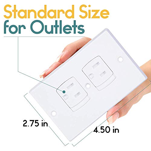 Child Safety Electrical Outlet Covers for Baby Proofing - Best Childproofing Self Closing BPA Free Wall Socket Plate, Better Than Plugs (Set of 6, White) - Thumbnail 7