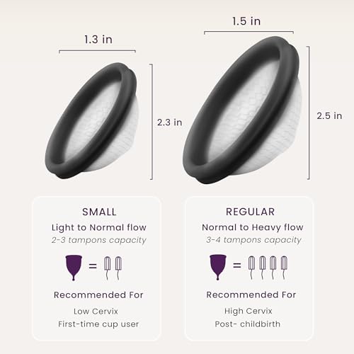 Ecoblossom Reusable Menstrual Disc - Small Menstrual Cup - Soft Period Disc for Women Designed with Flexible, Medical-Grade Silicone Period Cup (Small, Black) - Thumbnail 6