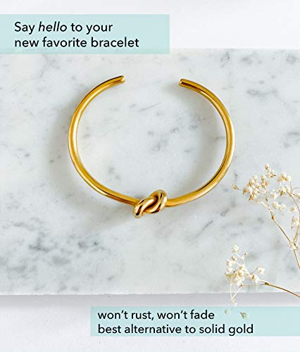 Altitude Boutique Cuff Bangle Gold Bracelets for Women | Tie The Knot Love Bracelet for Bridesmaid Gifts | 18K Gold Plated, Adjustable Best Friend Bracelets3