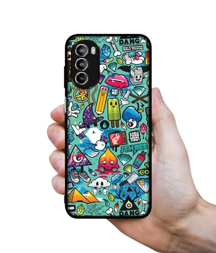 Image of Crazy Design Premium 2D Printed Metal Back Case Cover for Motorola Moto G52 4G / Moto G82 5G, Multicolor