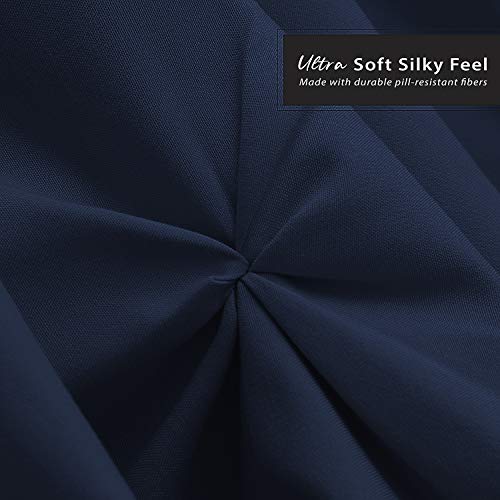 Image of Nestl Navy Blue Bed Skirt Queen Size, Pinch Pleat Queen Bed Skirt, 14 inch Inch Drop Queen Bedskirt, Hotel Quality Navy Blue Bed Skirts Premium Microfiber Bedskirt for Queen Bed, Navy Blue Queen Bed Skirt