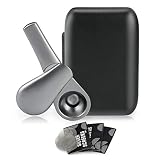 Tobacco Pipe Set, Portable Spoon-Style Wood-like Pipe With Cleaner Tamper and Black Bag, Gift for Enthusiasts (Gray)