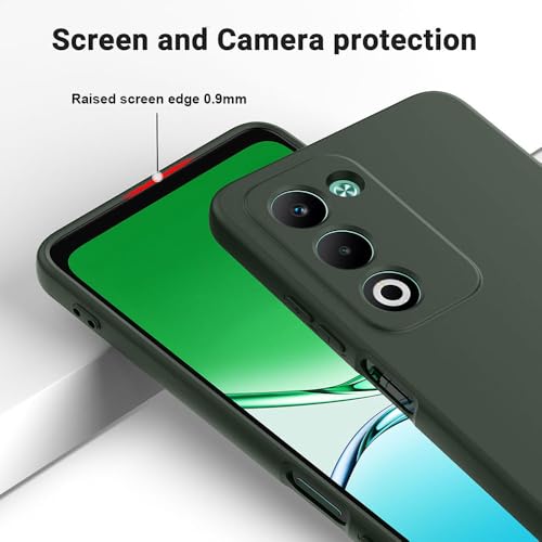 Image of Back Cover for Oppo A5 5G | Full Camera Protection | Premium Liquid Silicon Case | Flexible Bumper Case for Oppo A5 5G (Military Green)