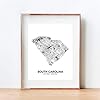 Eleville 8X10 Unframed South Carolina United States Country View Abstract Road Modern Map Art Print Poster Wall Office Home Decor Minimalist Line Art Hometown Housewarming wgn197 #4