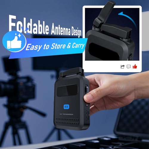 Sistema de transmisión de video inalámbrico 1080P 60fps, kit transmisor y receptor con alcance de 200m y baja latencia para eventos al aire libre y transmisión en vivo miniatura 5