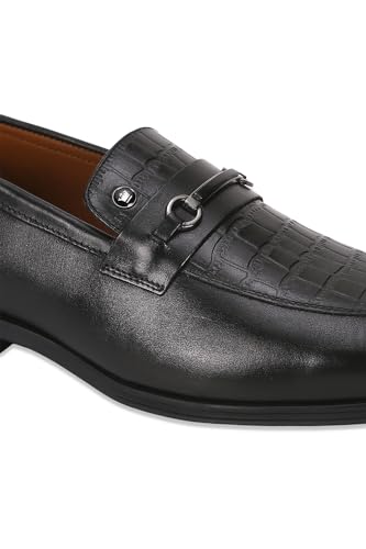 Image of Louis Philippe Men Premium Leather Breathable Lining Material Anti Slip with Heel TPR Sole Formal Slip-on Shoes
