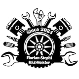 WoodFriends Geschenk für KFZ Meister Werkstattmitarbeiter Wanddeko Autowerkstatt Mechaniker Geburtstag Jubiläum Automechaniker