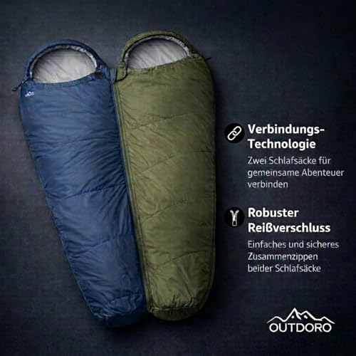 Miniatura 5 de Outdoro Saco De Dormir Ultraligero Se Guarda En Poco Espacio Ligero, Fino Y Cálido Saco De Dormir Ideal Para Verano, Tipo Momia, Para Hombre, Mujer, Adultos, Azul