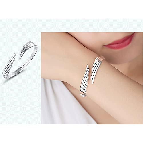 Pulseira Pulseira Para As Mulheres,Asas De Moda Pulseiras Pulseiras,999 Prata Esterlina,Senhoras Pun