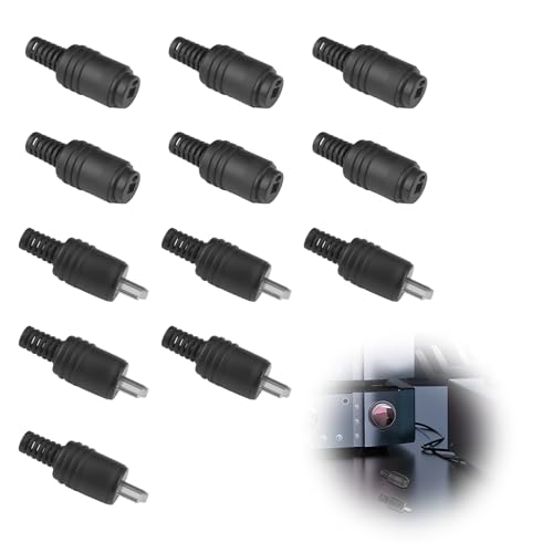 12 Pièces Connecteurs de Haut-Parleur DIN 2 Broches avec Bornes à Vis, Connecteurs Audio Mâles sans Soudure, 6 Paires de Fiches Mâles/Femelles pour Câbles...