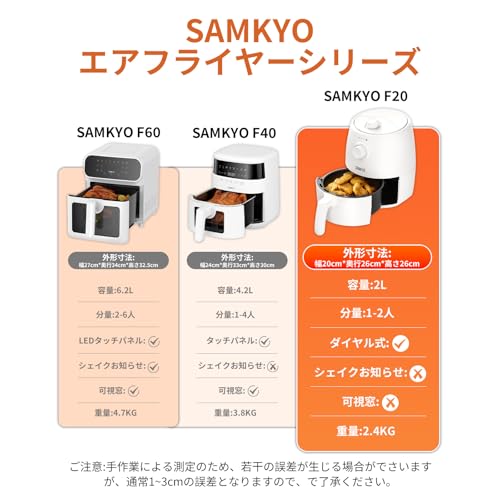 SAMKYO エアフライヤー F20 の商品画像 5