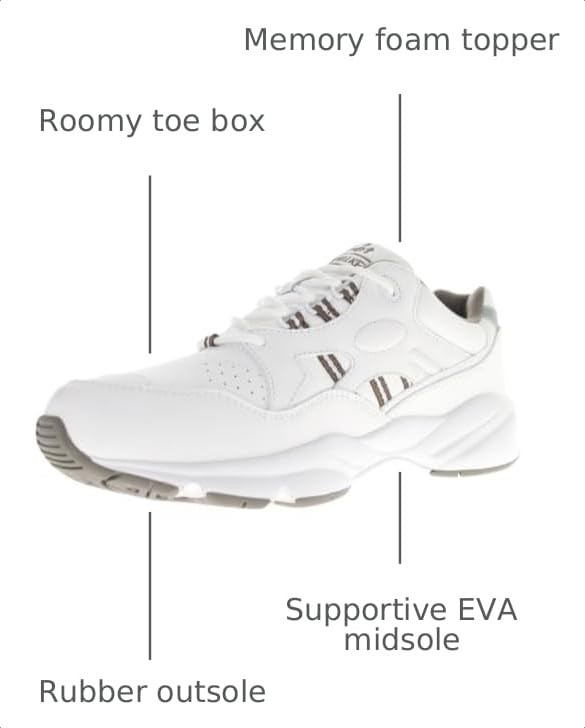 Propét Men's Stability Walker White/Taupe 11.5 Wide US - image 2