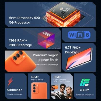 Image of (Refurbished) Infinix Zero 5G 2023 (Submariner Black, 8GB RAM, 128GB Storage)