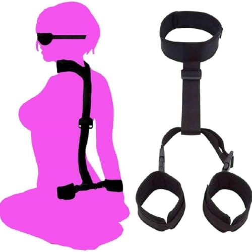 Sex Handcuffs Collar Neck to Wrist Bondage Restraints kit BDSM