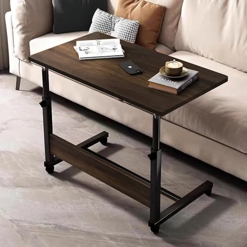 Torche Ironwood Multipurpose Height Adjustable Movable Table for Computer & Laptop Table with Wheels for Home & Office (Big-Exotic Teak)-Black Frame