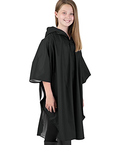 Charles River Apparel Kid's Youth Pacific Poncho Outerwear, Black, One Size