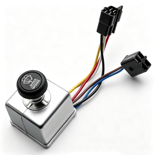 LoloWheat Wiper Switch with Knob Compatible with Peterbilt 220 378 379 387 Replaces# 7560026 75600-26 6-Lead Knob Wiper Control Switch