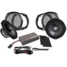 Hogtunes 702-XL-AMP-KIT with 225 Watts RMS Amplifier & XL Series 7" Speakers with Lower Adaptors 2 Pack, Fits 1998-2013 HD Motorcycles