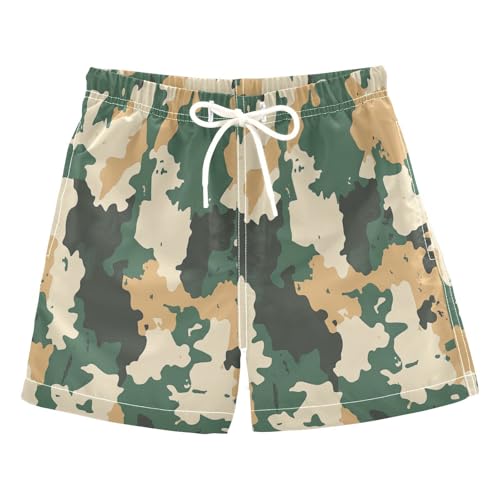 Boccsty Brown Camo Green Army Camouflage Boys Swim Trunks Baby Kids Swimwear Summer Toddler Beach Board Shorts 2T