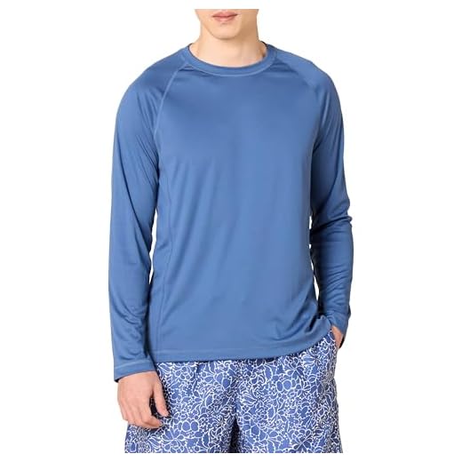 Amazon Essentials Men's Long-Sleeve Quick-Dry UPF 50 Swim Tee, Blue, Medium