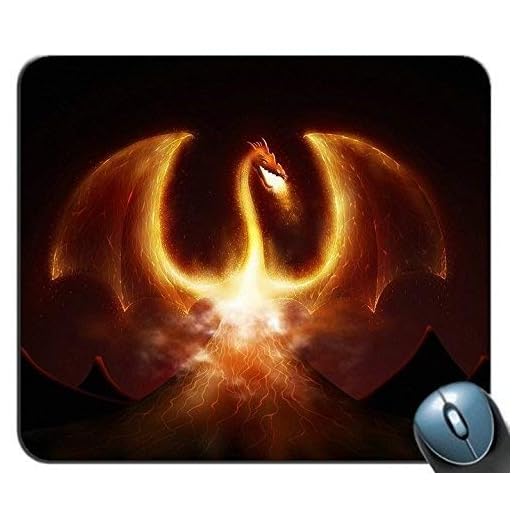 Alfombrilla de ratón Yanteng, Dragón volcán, Mouse Pad de rectángulo Personalizado, Impreso Antideslizante RubberPersonalise Mouse Pad para computadora