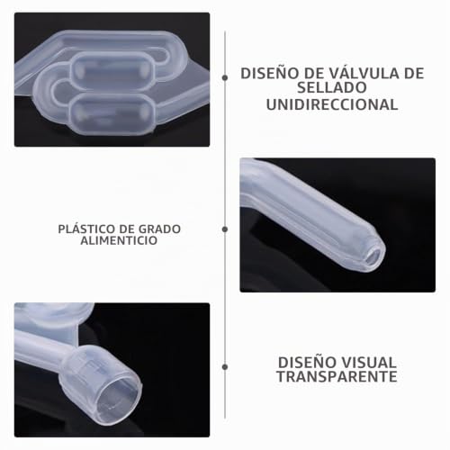 Miniatura 3 de Memofynd 5 Tubos De Fermentación, 5 Tapones De Silicona, 1 Bolsa De Almacenamiento, Kit De Elaboración De Cerveza, Tubos De Fermentación Con Tapón De Goma, Válvula De Salida De Cerveza Para Cerveza,