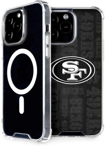 Skinit Phone Case Compatible with MagSafe iPhone 14 Pro Max - Officially Licensed NFL San Franciso 49ers Black & White Design