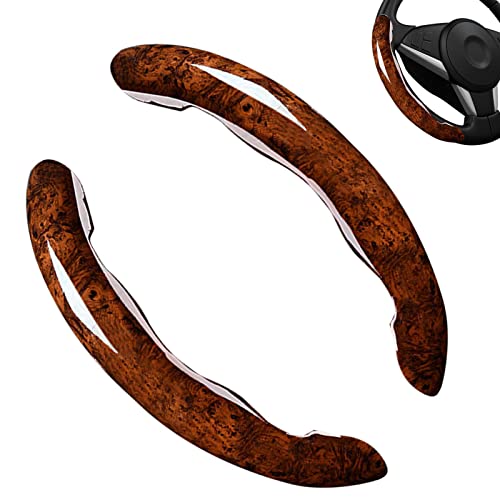 Cubierta para coche, cubierta grano madera, fundas protectoras para la mayoría volantes tipo O tipo D, instalación tipo clip Cypreason