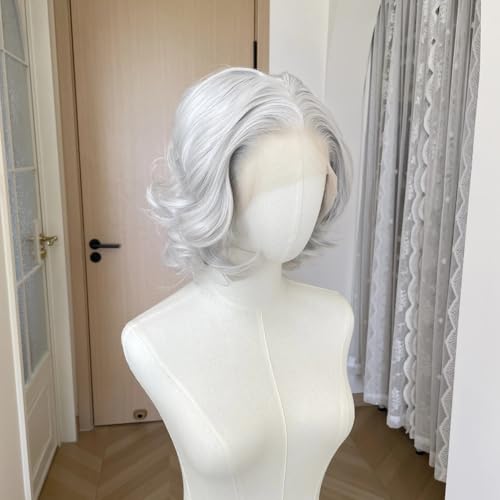 Perruque sans colle pour cheveux clairsemés gris argenté - 3