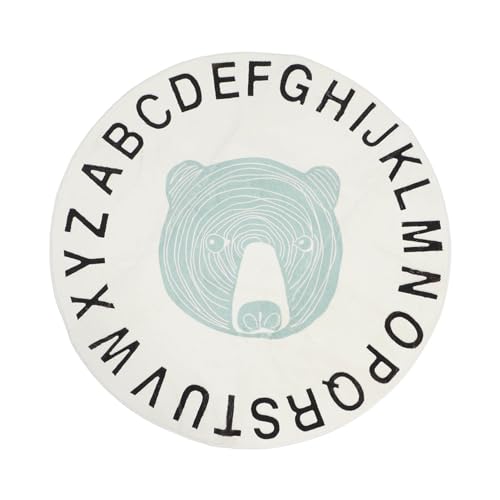 Tapete de área Redonda de Animal de Desenho Animado Antiderrapante para Crianças, Tapete Infantil Ma