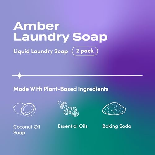Image of Indigo Wild Zum Clean Laundry Soap - Plant-Based Liquid Laundry Soap - Contains Baking Soda, Essential Oils & Saponified Coconut Oil - Amber - 64 fl oz (2 Pack)
