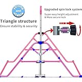 FCOUMY Gymnastics Bar for Kids,Junior Training Kip Horizontal Bar Gymnastics Equipment for Home, Adjustable Telescopic Height Folding Horizontal Bar with Gymnastic Rings for 3-12 Years Kids Pink 155cm - Image 5